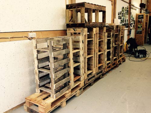 Eisteddfod Preparations - stack of pallets