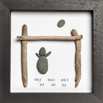 Rugby Pebble Art Frame - Bespoke Welsh Gifts from Bodoli