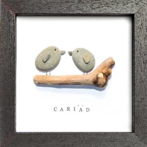 Lovebirds Pebble Art Frame