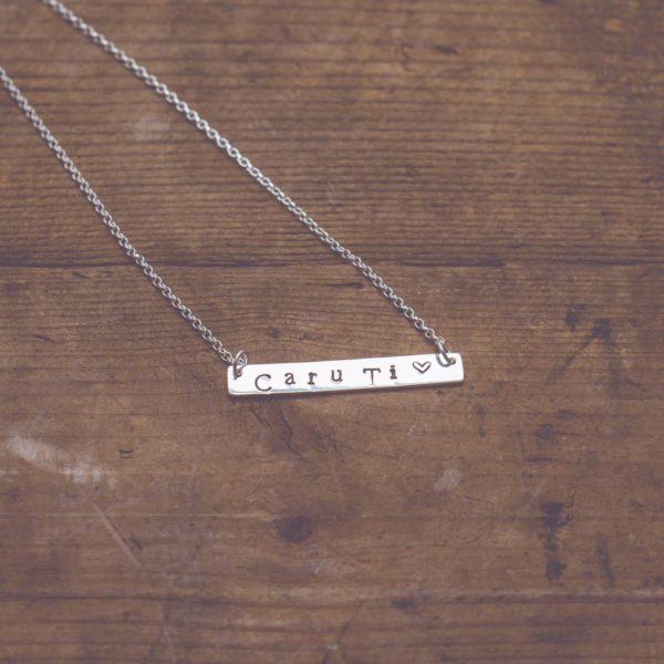 Silver Personalised Bar Necklace