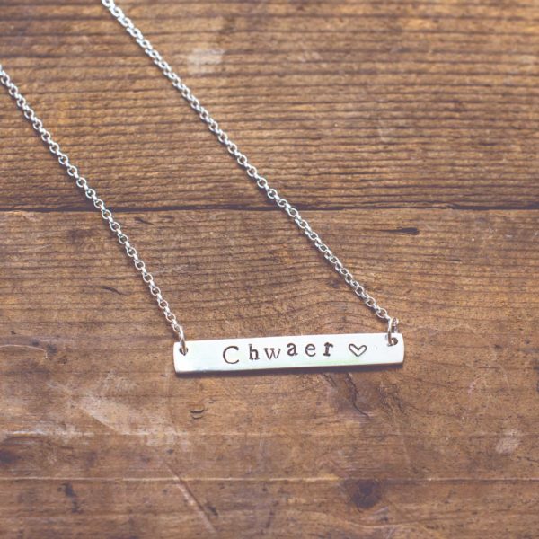 Silver Personalised Bar Necklace